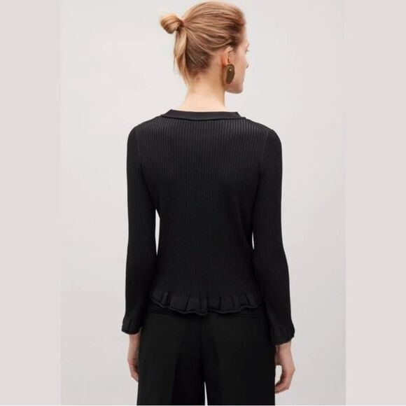 COS Black Fitted Ruffled Blouse - Picture 5 of 8